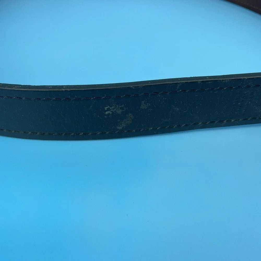 Fossil Mens Reversible Leather Belt Brown Black Silver Buckle Size‎ 38